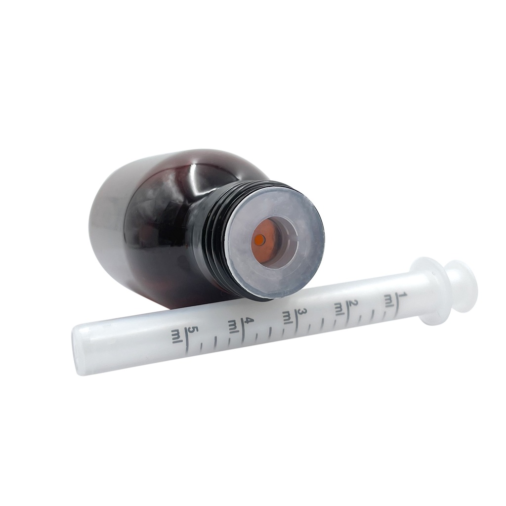 Doseerspuit 5mL + insert adapter voor PET per 5 