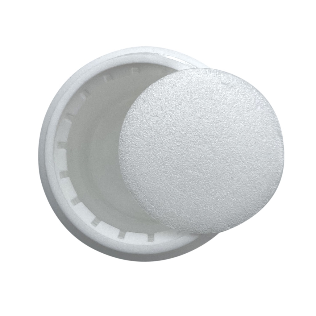 Dop wit kindveilig verzegelbaar voor glas & PET din28 per 50