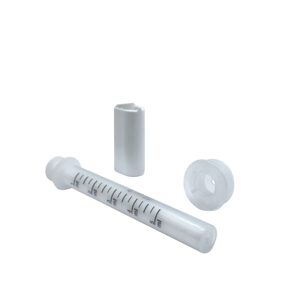 Dosing syringe 5mL + insert for PET per 5