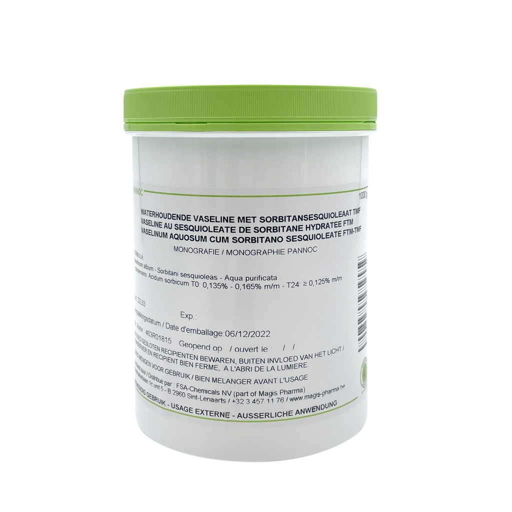Vaselinum aquosum cum  sorbitano sesquioleate (AVA) TMF-FTM 1kg PANNOC