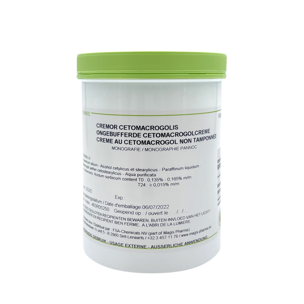 Cetomacrogol crema non-tamponada TMF 1kg PANNOC 