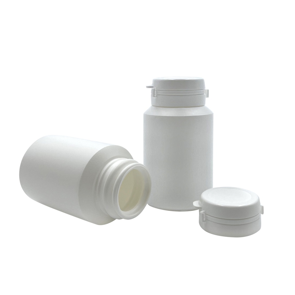 Bote pharma-secure blanco + tapa 60mL/31mm por 33