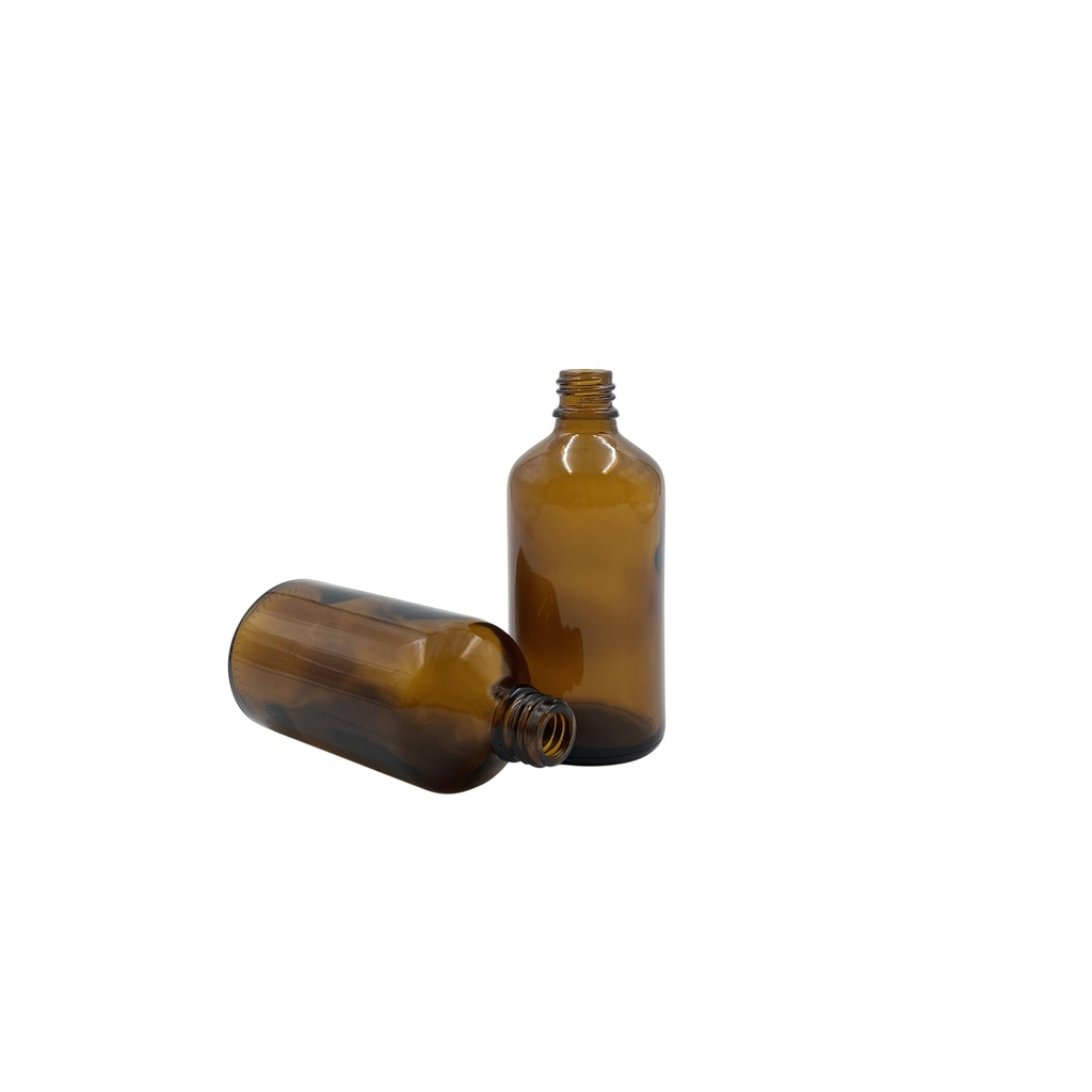 Botella de vidrio all-round  marrón 100mL din18 por 25