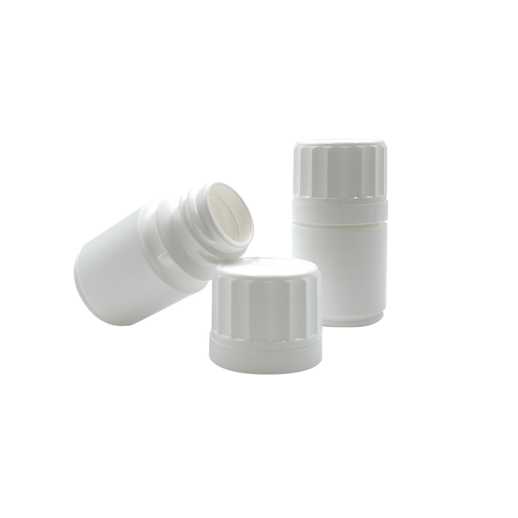 Caja gel Metadona blanco + tapa a prueba de niños 30mL por 20