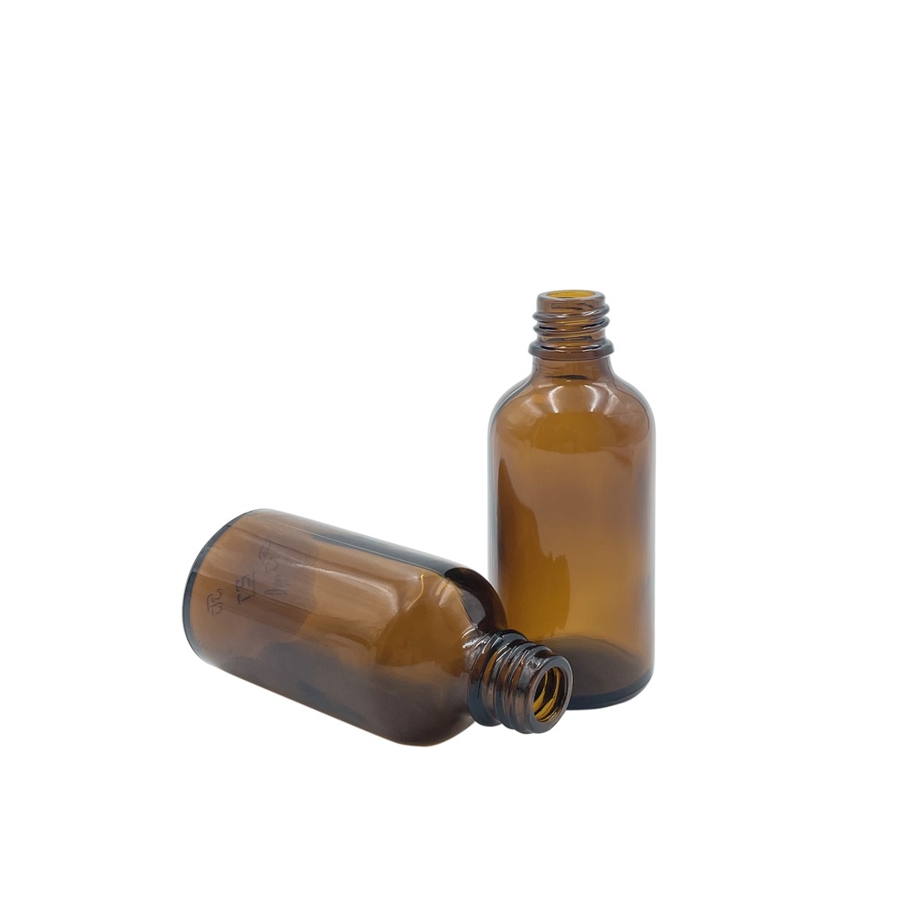 Fles glas all-round bruin 50mL din18 per 120