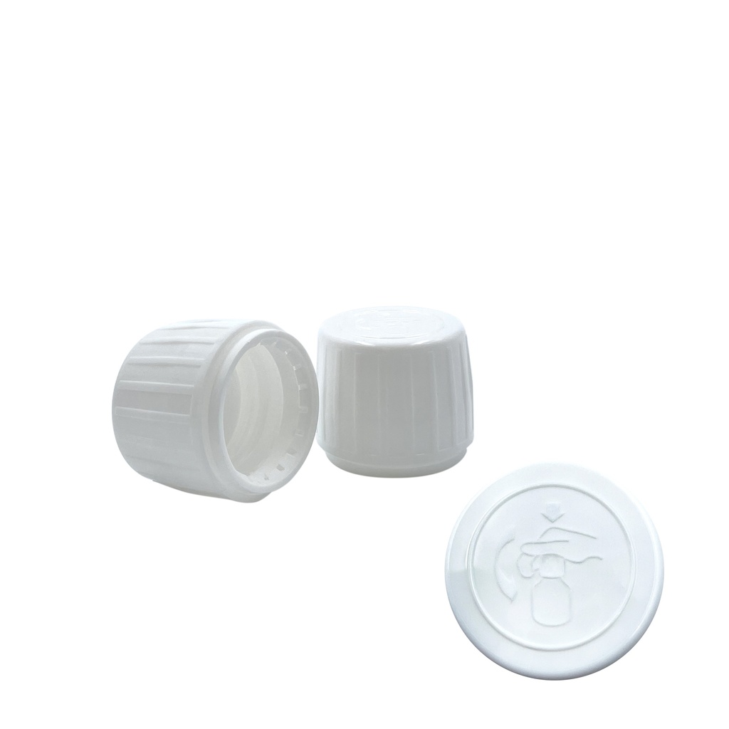 Capsule blanc secure enfant inviolable pour verre & PET din28 par 50