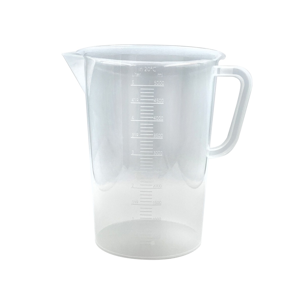 Graduated plastic measuring cup with handle 5000mL