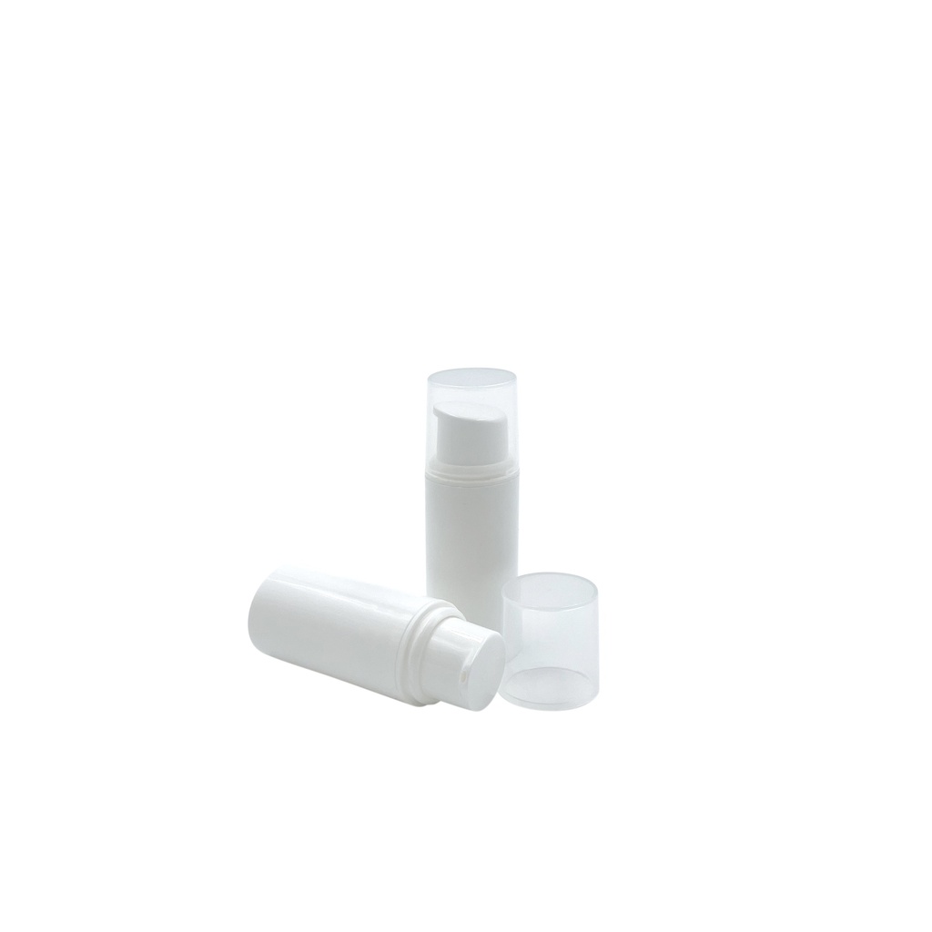 Flacon airless blanc + pompe 5mL par 25