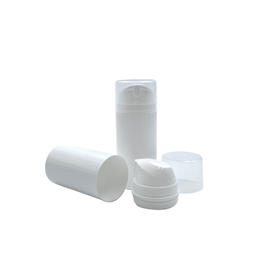 Airless dispensers white + pump 100mL per 25