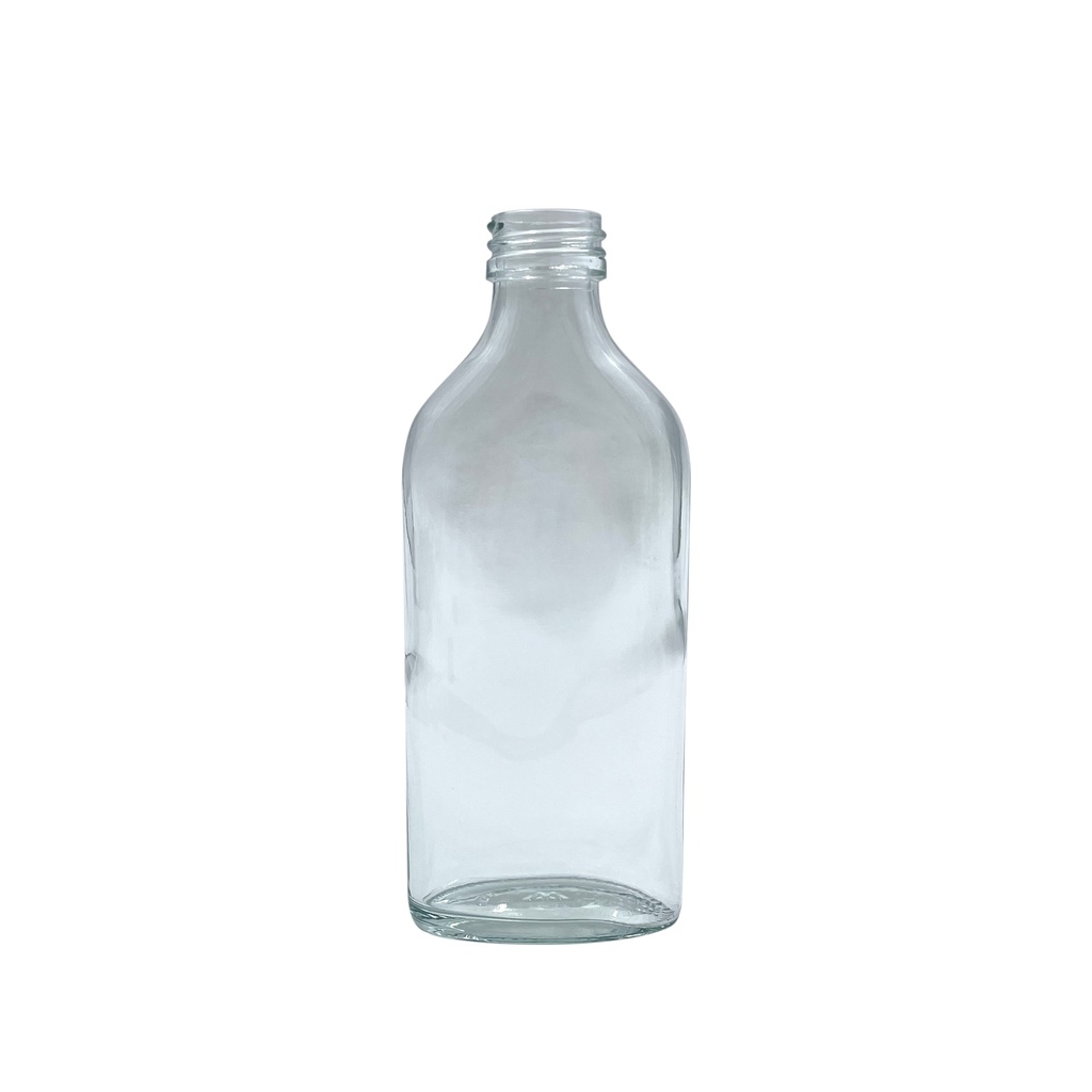 Bottle glass oval clear 200mL din28 per 44