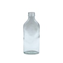 Botella de cristal ovalada transparente 200mL din28 por 44
