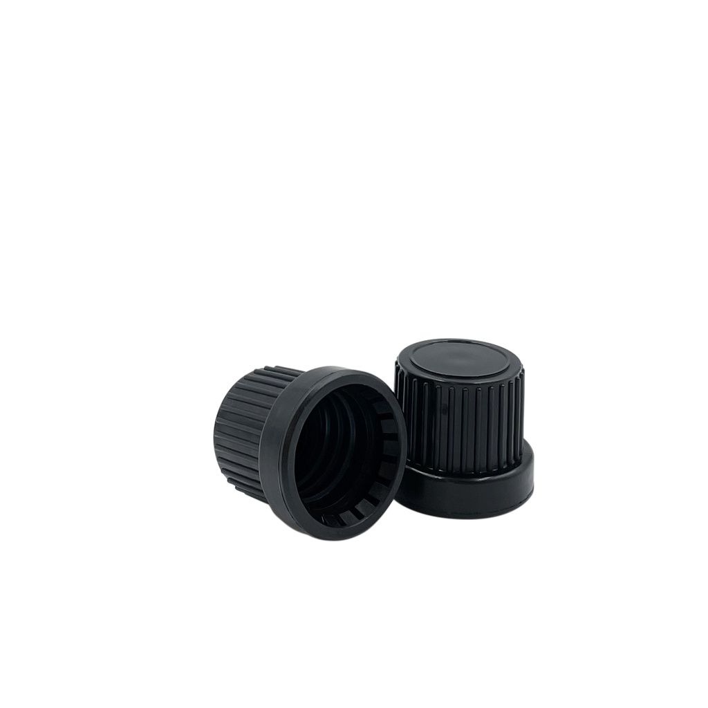 Cap din18 black sealable without insert per 25