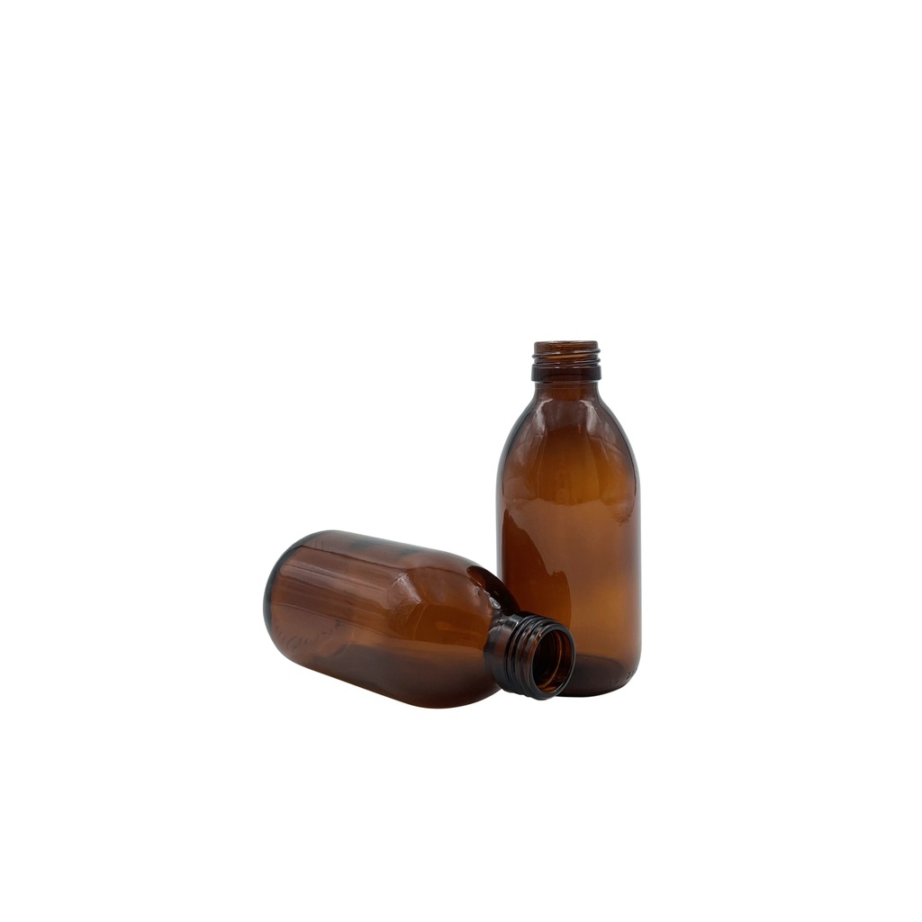 Botella bote de vidrio marrón 200mL din28 por 25