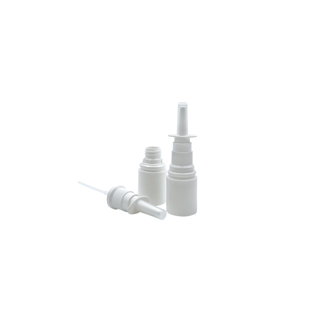 Neusspray set: PE wit fles 20mL + kindveilige spray per 25