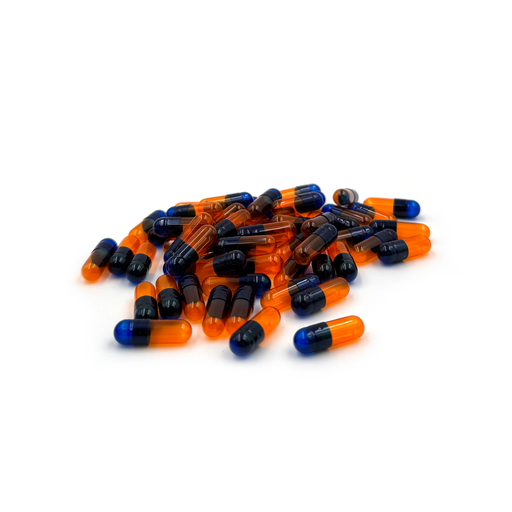 [9113062] Gélules N°3 Blue Transparantes/Orange Transparantes 5000 caps