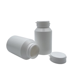 [4624417] Bote pharma-secure blanco + tapa 200mL/43mm por 18