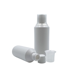 [4627659] Mouthwash set: Bottle white 250mL + cap + dosing cup per 25