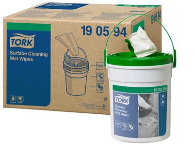 [7322540372748] Tork Surface Cleaning Wet Wipes Handy Bucket 27x27 cm / 15 m wit W14 1pc